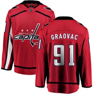 Herren Washington Capitals Eishockey Trikot Tyler Graovac #91 Breakaway Rot Fanatics Branded  Heim